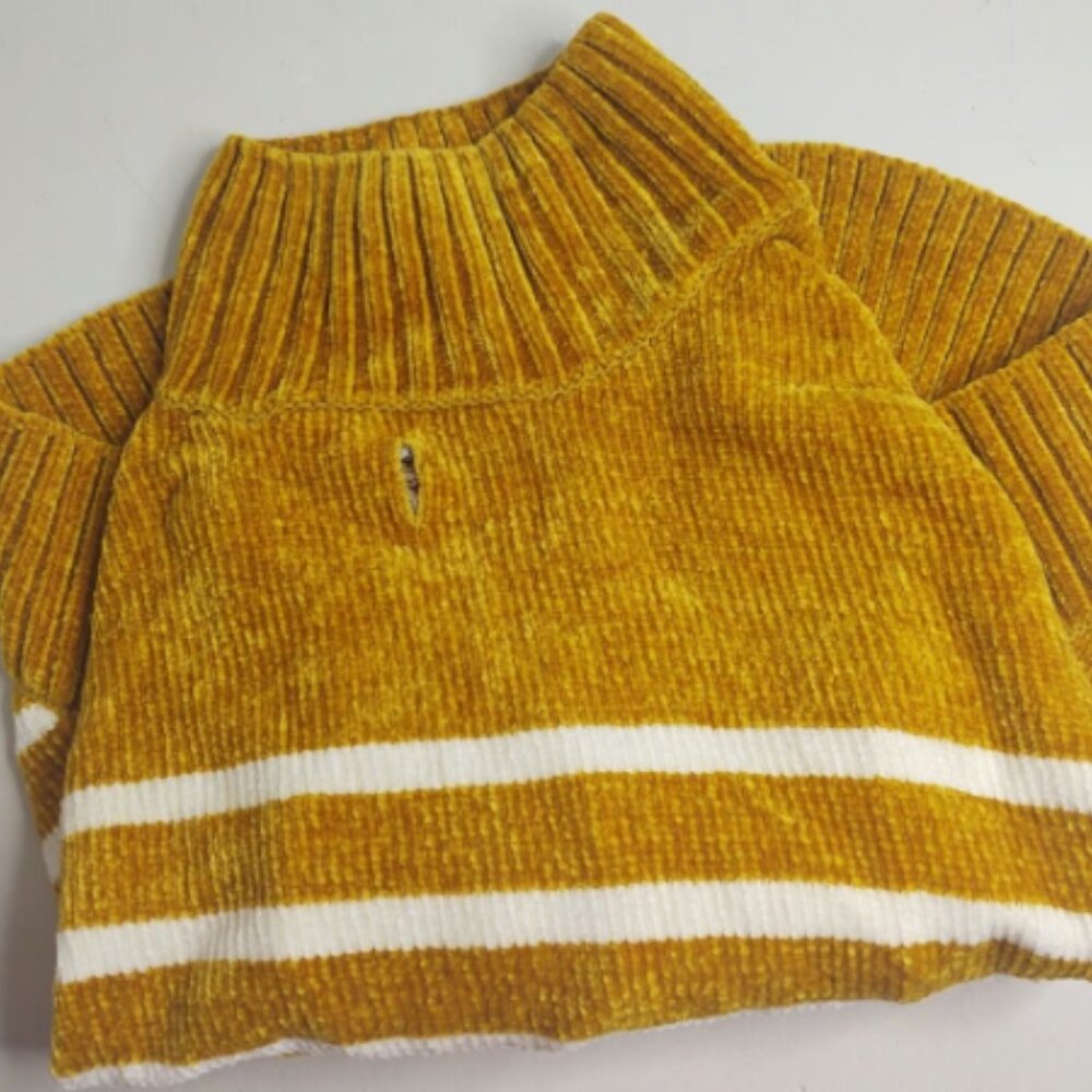 Blueberry Cozy Soft Chenille Classy Striped Dog Sweater 22 inch Mustard (J1)